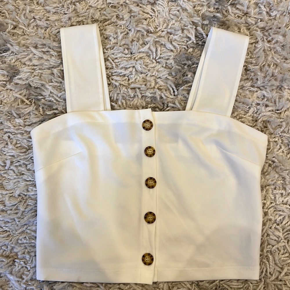 Free People Button Up Cropped Tank M